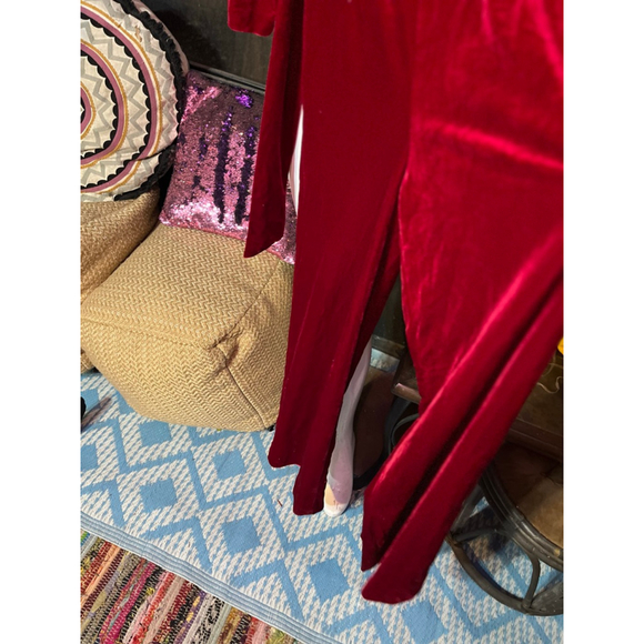 Women's Antonio Melani Red Velvet Long Sleeve Dress Size 2 - Picture 4 of 6